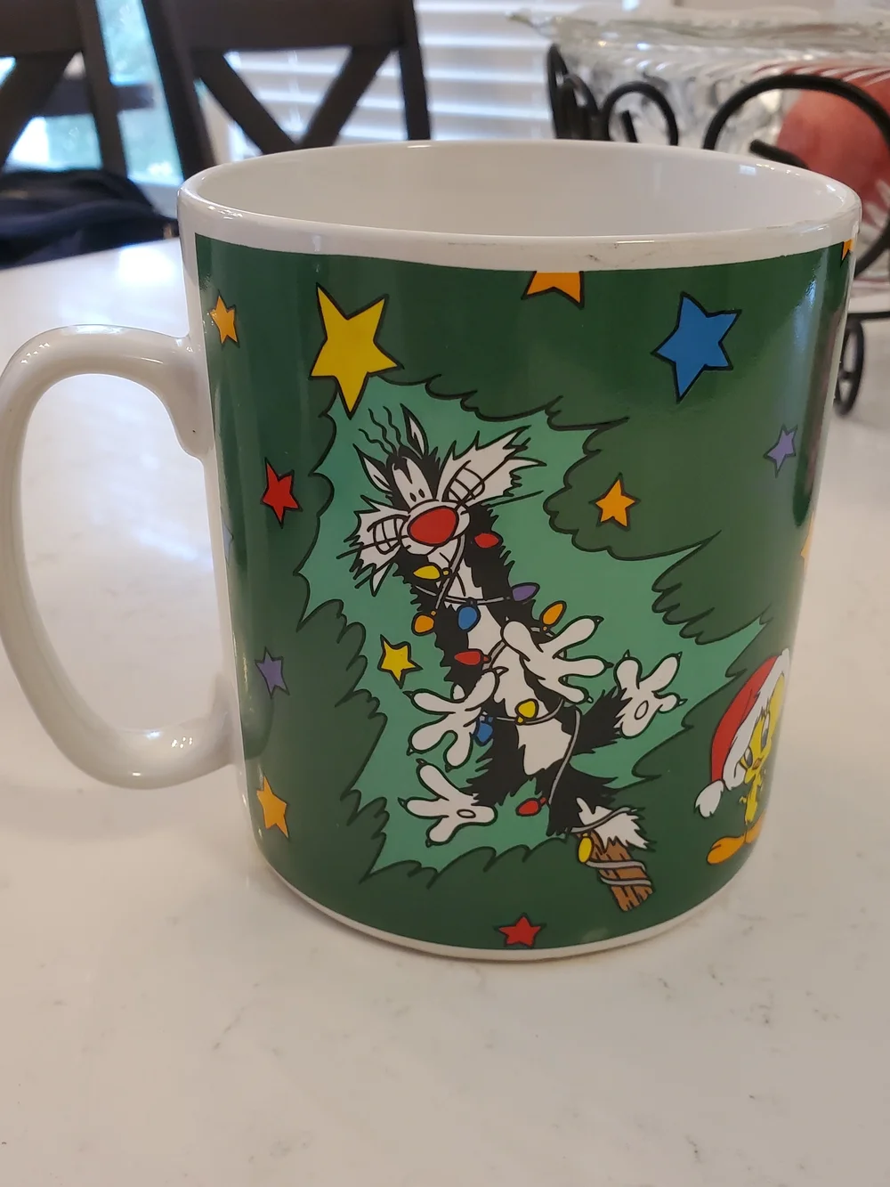 XL Vintage Sakura 30 oz Ceramic Sylvester & Tweety Mug Warner Bros. Coffee Cup